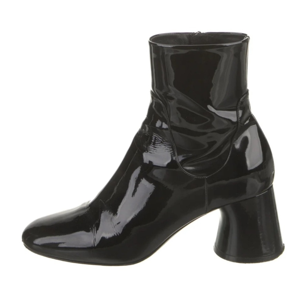 Khaite Wythe Black Patent Leather Ankle Boots 41- Never worn NWT